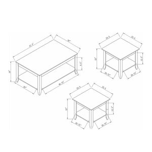 English Elm 3-Piece Contemporary Coffee Table Set In Cappuccino With Storage, Easy Assembly & Modern Design B016P370564