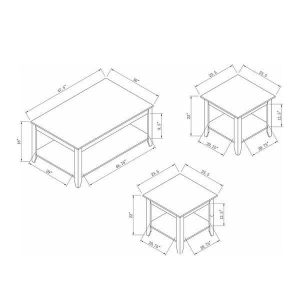 English Elm 3-Piece Contemporary Coffee Table Set In Cappuccino With Storage, Easy Assembly & Modern Design B016P370564