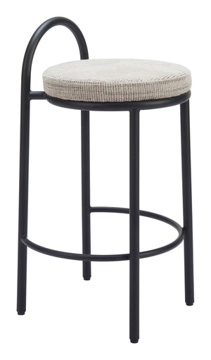 Sisal Counter Stool - Set of 2 Beige Tweed 110096 Zuo Modern