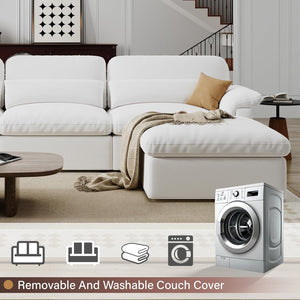 English Elm Cloud Modular Sectional Sofa - Plush Down-Filled Comfort, Washable Chenille Cover, Storage, Modern Style T3966S00002