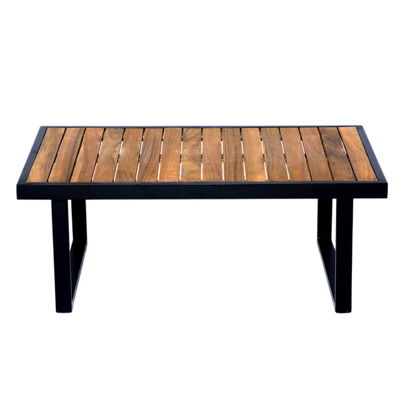 English Elm Outdoor Acacia Wood Iron Frame 4 Piece Corner Sectional Patio Lounge Set N757S454250B