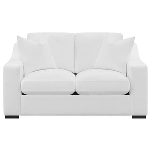 English Elm Chelan Plush Sofa and Loveseat Set with Sloped Arms for Contemporary Living Rooms B062S01791