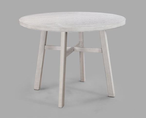 English Elm 1pc Round Dining Table 48"RD x 30.3"H - Weathered Light Finish, Rustic Modern Craftsmanship, Durable Build Gray 51 L x 51 W x 6.25 H B011P373210