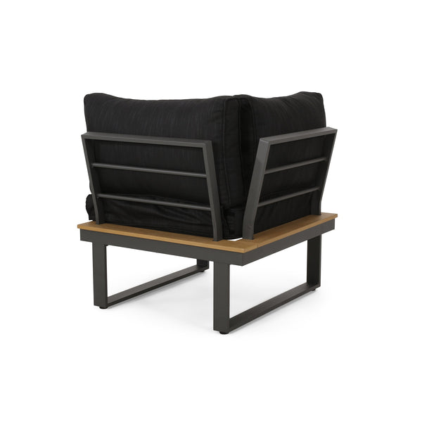 English Elm Christopher Knight Home® - Sterling Stylish Corner And Coffee Table Set – Compact Outdoor Seating With Faux Wood Accents 68939.00FGRY