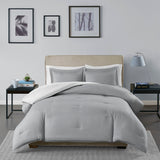 Madison Park Essentials Hayden Casual Reversible Yarn Dyed Stripe Down Alternative Comforter Set MPE10-564 Grey