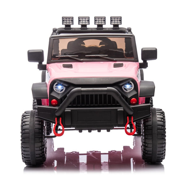 English Elm 24v Kids Electric Ride on Car with Parental Remote Dual Motors and Four Wheel Suspension Pink W1578P208320