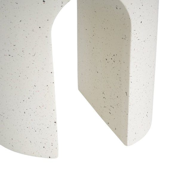 English Elm Outdoor Mgo Accent Table White Terrazzo Stone Look Weather Resistant Patio Side N768P410935W
