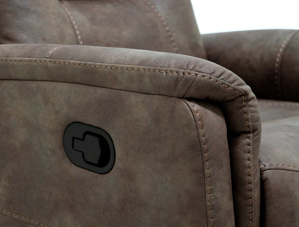 English Elm Wallace & Bay - Brown Swivel Gliding Recliner in Tawny Brown Fabric — Contemporary Comfort, Easy-Care, Space-Smart Design B361P384415