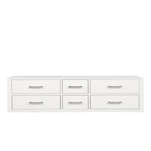 English Elm White Double Bath Vanity - 72" W Midcentury Design With Soft-Close Drawers & Spacious Storage Solutions B2731P258081-GIGA