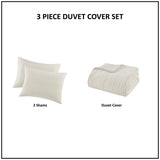 Urban Habitat Wyatt Casual 3 Piece Knitted Jersey Duvet Cover Set UH12-2479 Ivory