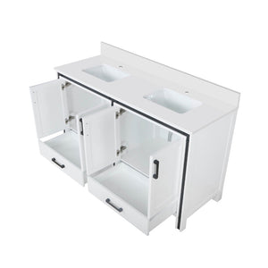 English Elm White Double Bath Vanity With Cultured Marble Top - Elegant Design, Ample Storage & Soft-Close Hardware B2731P260706-GIGA