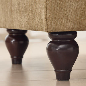 English Elm Elegant Mid Century Two-Seater Sofa Couch With Flared Arms, Removable Skirts & Premium Chenille W3041S00241