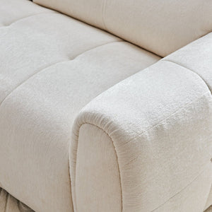 English Elm Premium Chenille High-back Sofa Solid Hardwood Frame Ergonomic Seat for Spacious Living Beige W1765S00137