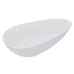 English Elm 59" Handcrafted Stone Resin Soaking Tub Glossy Freestanding Spa Design with Copper Drain W1573P176229