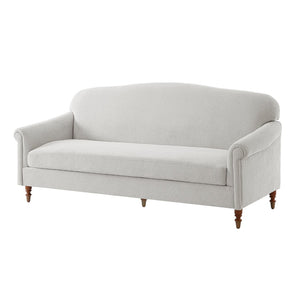 English Elm Modern Chenille Loveseat with Rolled Arms Pocket Spring Cushions and Rubberwood Legs N763P362173R