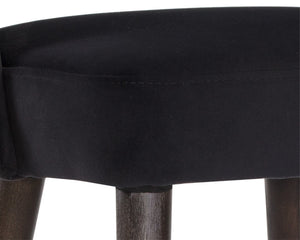 Sunpan Monae Counter Stool – Chic Barrel Back Design with Vintage Influence for Dining and Bar Spaces Abbington Black