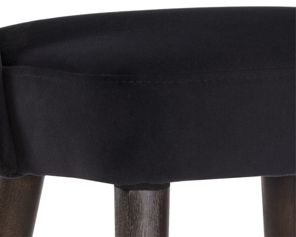 Sunpan Monae Counter Stool – Chic Barrel Back Design with Vintage Influence for Dining and Bar Spaces Abbington Black