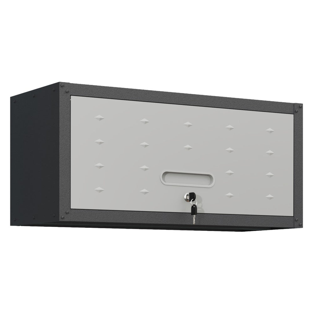English Elm Heavy Duty Wall Mounted Steel Cabinet Locking Lift Door Garage Workshop Storage Black+ Gray T2398P236483