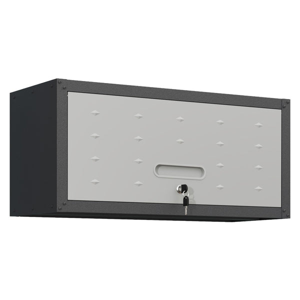 English Elm Heavy Duty Wall Mounted Steel Cabinet Locking Lift Door Garage Workshop Storage Black+ Gray T2398P236483