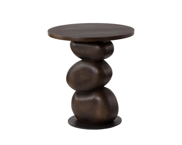 Sunpan Paplo End Table - Stylish Modern Design, Durable Wood Construction, Perfect for Any Living Space Medium Brown