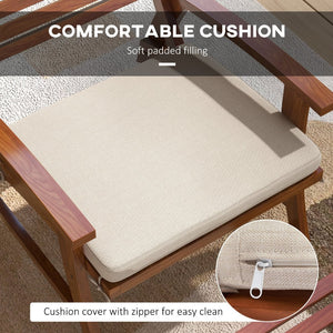 English Elm Outsunny 4-Piece Acacia Wood Outdoor Dining Chair Set With Cushions & Footstools For Ultimate Comfort W2225P174095-GIGA