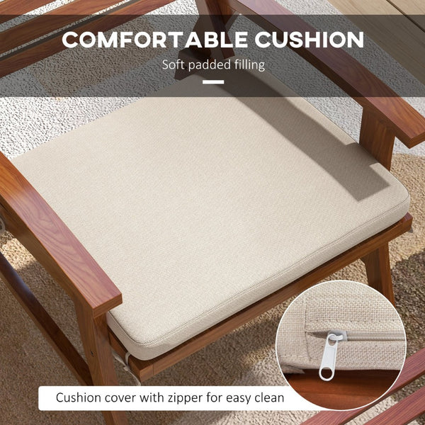 English Elm Outsunny 4-Piece Acacia Wood Outdoor Dining Chair Set With Cushions & Footstools For Ultimate Comfort W2225P174095-GIGA