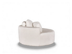 English Elm Round Modular Chenille Chaise Lounge Deep Seat Circular Sofa for Bedroom Living Room White W5527P461609