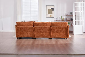 English Elm United Oversized Sectional Sofa With Movable Ottoman, Usb Ports & Modern Chenille For Cozy Living Spaces W1568S00188-GIGA