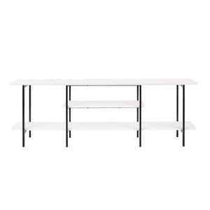 English Elm Celine 71" Console Table with 3 Shelves for TVs up to 60" – Sturdy MDF Top & Steel Legs, Stylish Display Solution White B365P397683