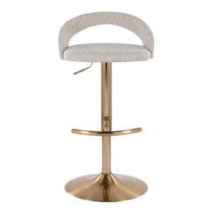 English Elm Adjustable Swivel Barstools Set of Two with Chrome Base Mid-century Kitchen Counter Seating Oat B202S01974