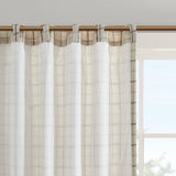 Madison Park Anaheim Casual Plaid Rod Pocket and Back Tab Curtain Panel with Fleece Lining MP40-6763 Natural