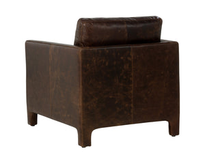 Sunpan Rodney Lounge Chair - Luxurious Italian Chocolate Leather For Ultimate Comfort And Style Brown Leather 112162