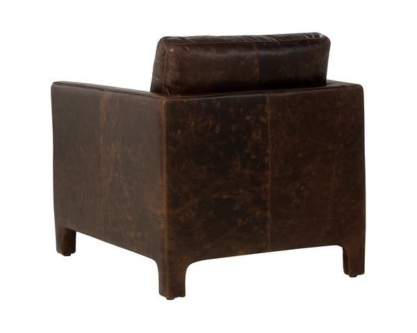 Sunpan Rodney Lounge Chair - Luxurious Italian Chocolate Leather For Ultimate Comfort And Style Brown Leather 112162
