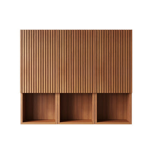 English Elm Mitch Modular Wall Mounted Cabinet Set Oak Woodgrain Soft Close Bathroom Storage W2615S00521