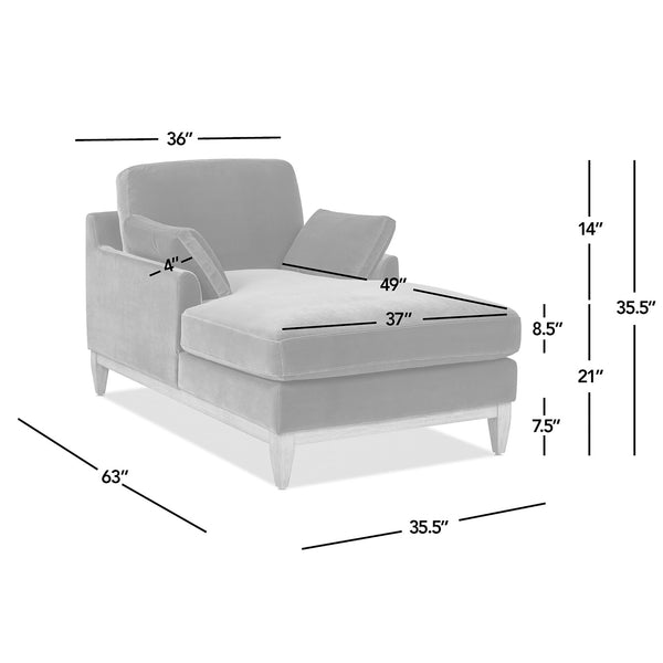 English Elm Jennifer Taylor Home - Pasadena Modern Farmhouse Chaise Lounge Chair In Olive Green – Eco-Friendly Velvet Comfort & Style B2719P265597