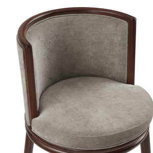 English Elm Evalyn Dove Textured Chenille Counter Stool With Durable Beech Wood Legs & Stainless Steel Footrest B365P398045