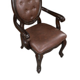 English Elm Torya Brown Arm Chair With Scrolled Arms