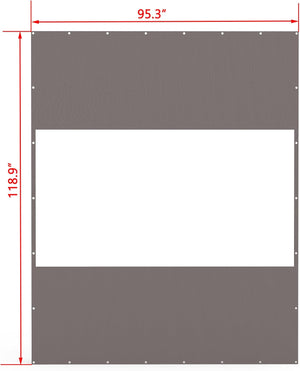 English Elm Heavy Duty Outdoor Clear Panel Curtain - Waterproof 18 Oz Pvc Polyester, Weatherproof & Privacy Screen 10'H X 8'W W1859P238854