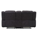 English Elm Wallace & Bay - Wallace & Bay  Marshall Black Reclining Console Loveseat