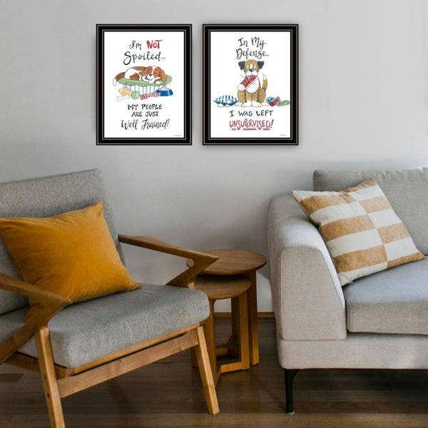 English Elm Trendy Decor 4u Bold Typography Two Piece Black Framed Humorous Wall Art Set B067P256632