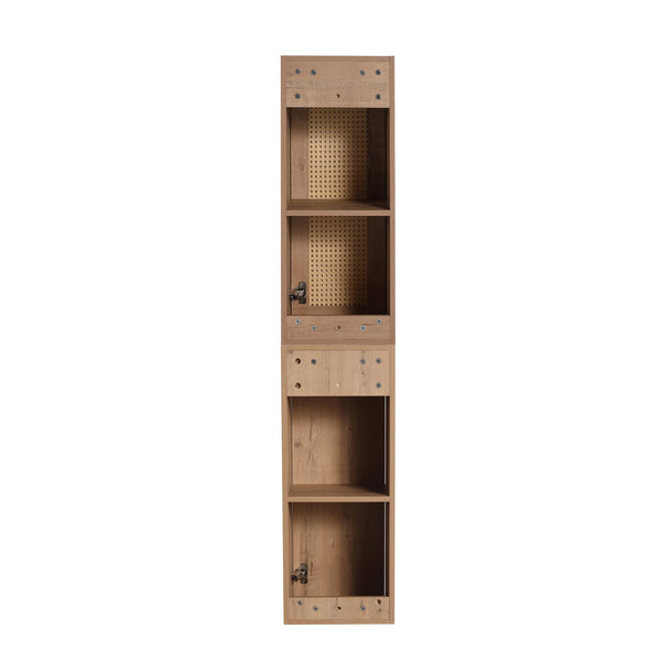 English Elm 12" Bathroom Side Cabinet - Modern Wall-Mounted Design With Soft-Close Doors & Space-Saving Style W999S00340