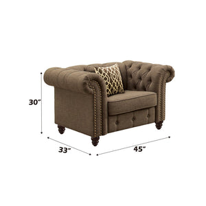 English Elm Aurelia Tufted Linen Accent Chair with Nailhead Trim and Pocket Coil Cushion B2726P411566