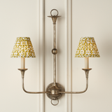 Block Print Gold Pleated Chandelier Shade