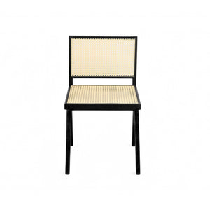 English Elm Christopher Knight Home® - Chandigarh Modern-Rustic Dining Room Chairs Set Of 2, Black Frame With Natural Cane For Comfort N768P241397B
