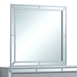 English Elm Murry Square Wall Mirror with Silver Mirrored Trim for Modern Bedroom Decor B078P473030