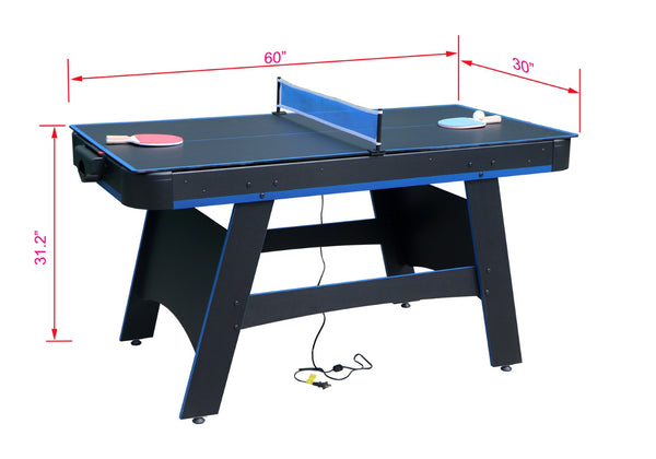 English Elm Air Hockey and Table Tennis 2 in 1 Game for Basement or Recreation Room W1936P210471