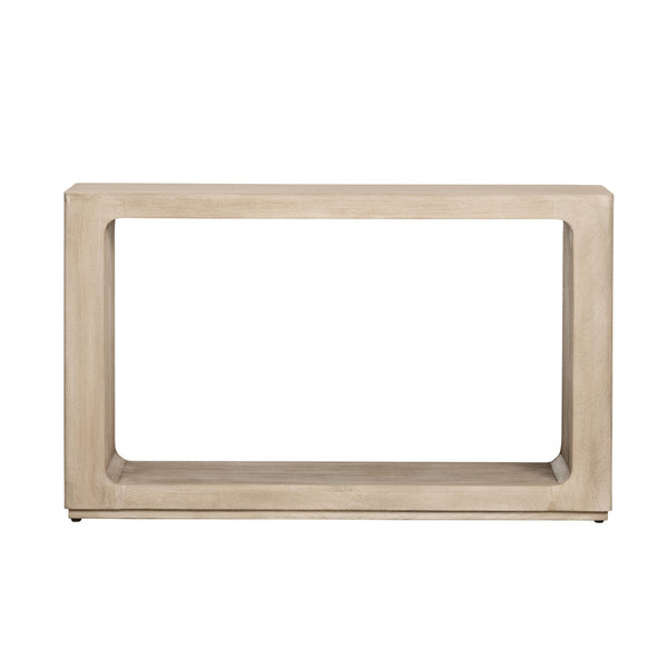 Crestview Collection Coastal Console Table - Stylish Solid Wood Accent With Open Frame, Storage Shelf & Modern Design Cream Solid Wood Cvfnr4832