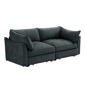English Elm 2 Seater Sofa With Hidden Storage, Crescent Armrests, Durable Chenille - Perfect For Small Spaces! W3041S00192