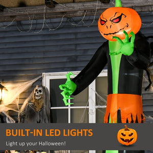 English Elm Halloween 9 Foot Pumpkin Ghost Inflatable Yard Decor with Led Glow Waterproof T3971P382680