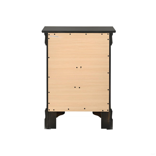 English Elm Timeless Black Nightstand with 3 Drawers, Durable Particle Board, Traditional Elegance, No Assembly Needed B078108211